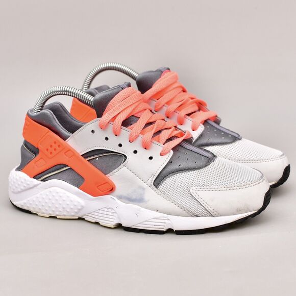 NIKE AIR HUARACHE SIZE 7Y YOUTH RUN PURE PLATINUM LAVA GS RUNNING WOMENS 8.5 - Picture 10 of 10